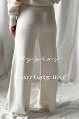 Lounge knit pants, off white