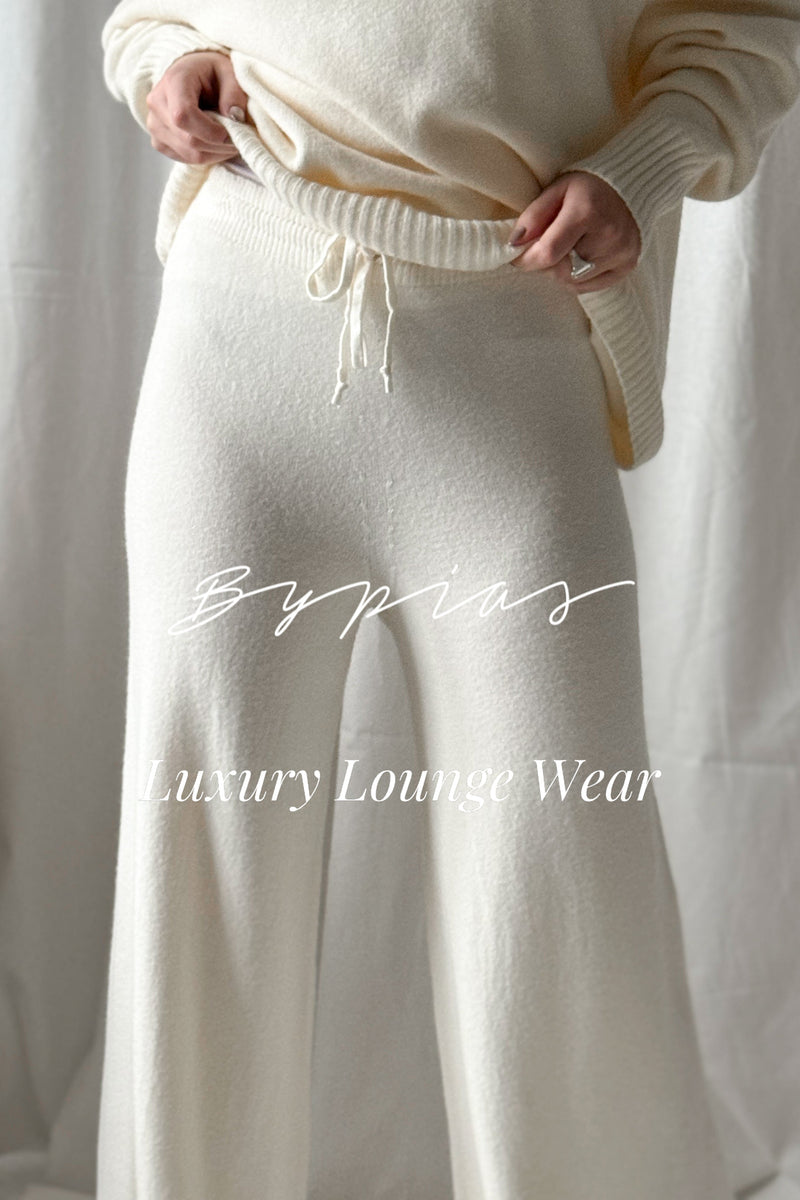 Lounge knit pants, off white