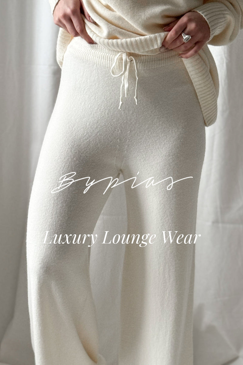 Lounge knit pants, off white