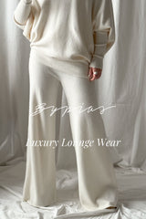 Lounge knit pants, off white