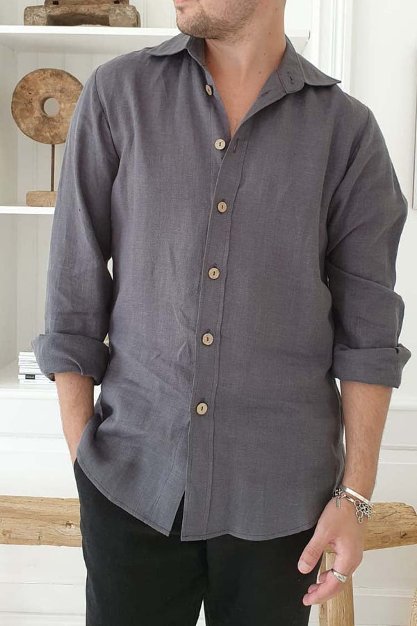 John linen shirt, graphite