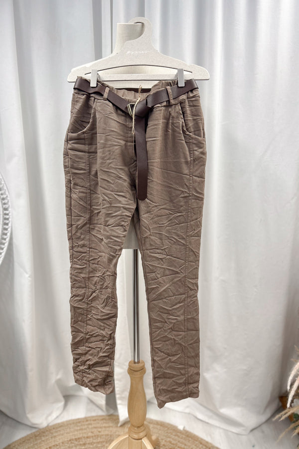 Chino joggerit, taupe