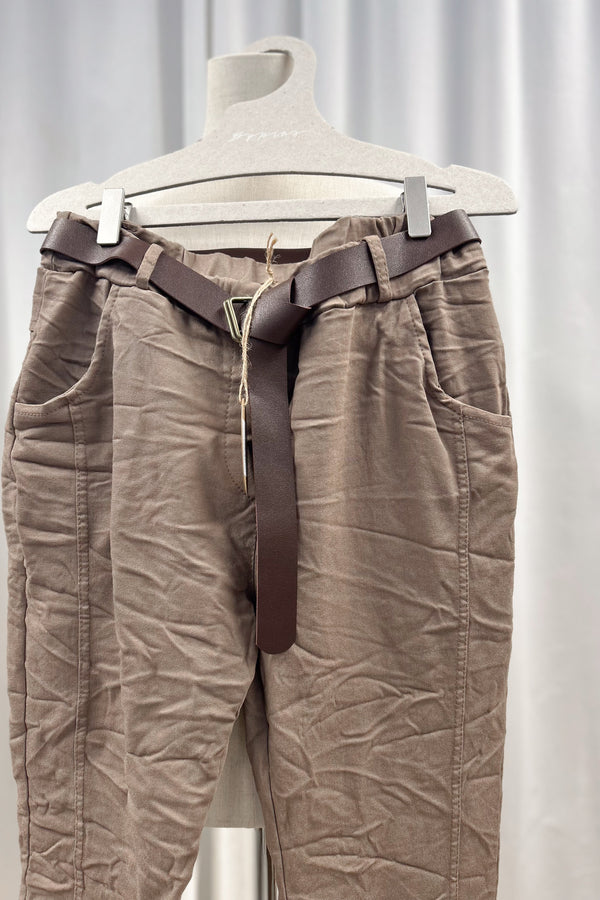 Chino joggerit, taupe