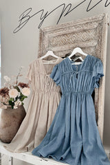 Cindy linen dress, denim blue