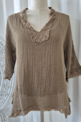 Clio mesh top, savanna