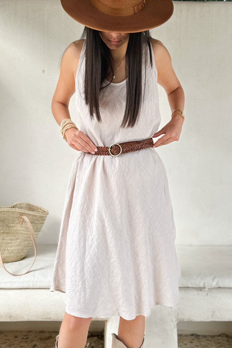 Dawn linen dress, sand