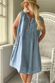 Elis linen dress, denim blue