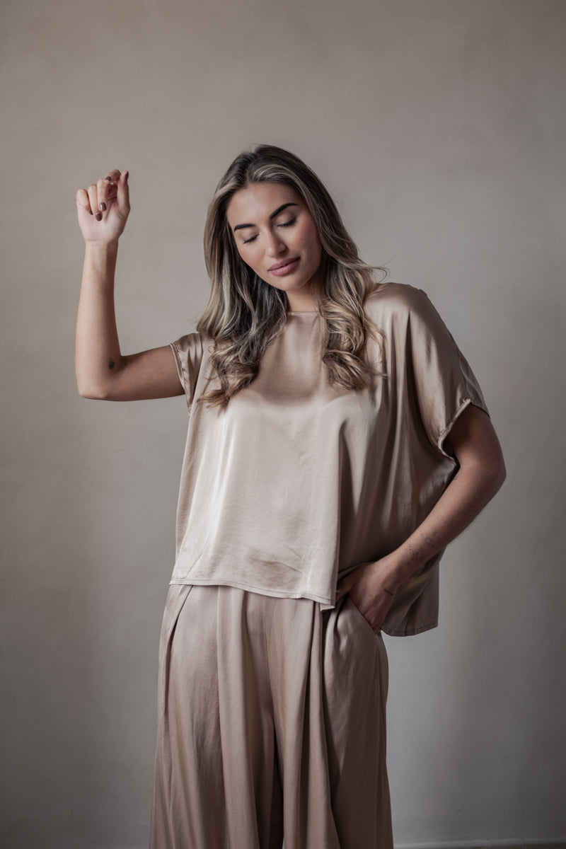 Satin luxe Ellery paita, powder