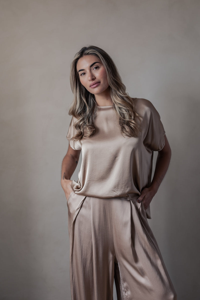 Satin luxe Ellery paita, powder