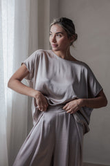Satin luxe Ellery paita, silverpink