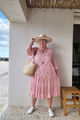 Kiara viscose dress, pink floral