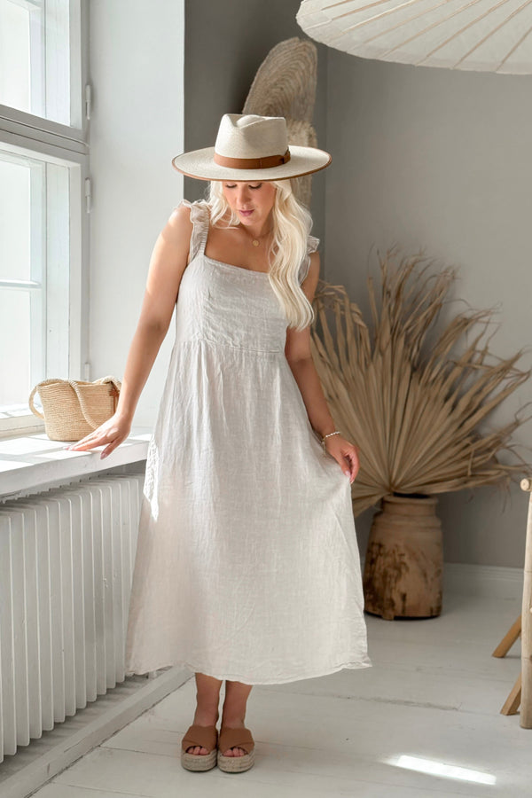 Lauren linen dress, sand