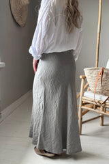 Linen pencil skirt, taupe