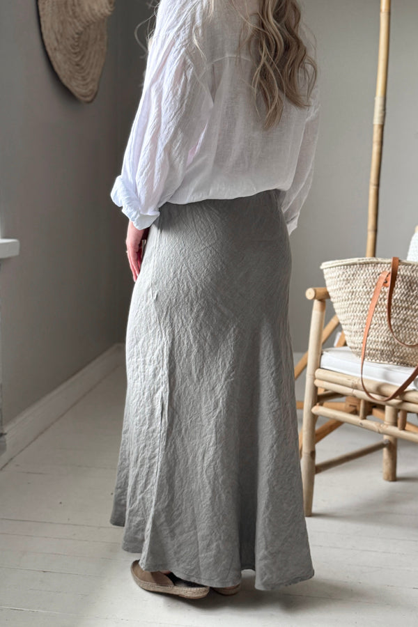 Linen pencil skirt, taupe
