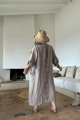 Louisa linen jacket, silverpink