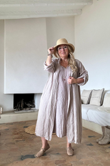 Louisa linen jacket, silverpink
