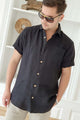 Johan linen shirt, black