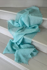 Soft linen scarf, aqua
