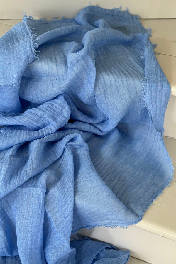 Soft linen scarf, sky blue