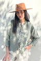Cardelia linen jacket, camo green