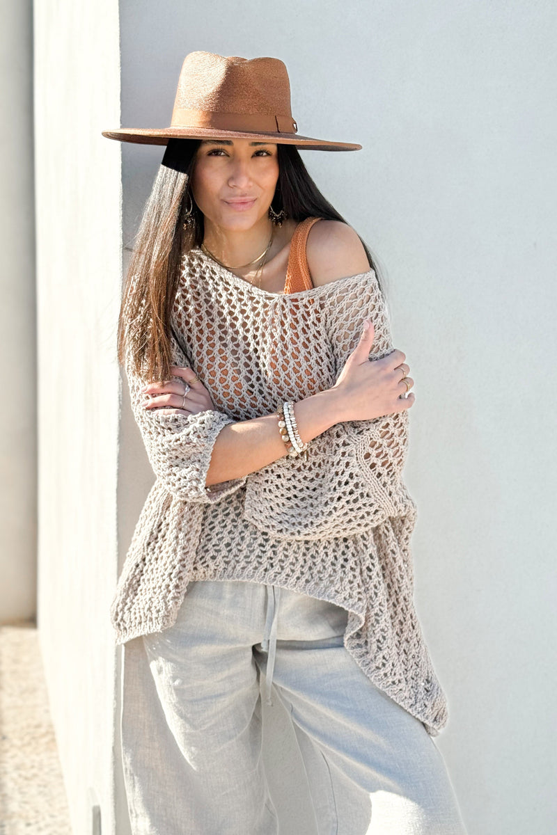 Solange mesh jumper, beige