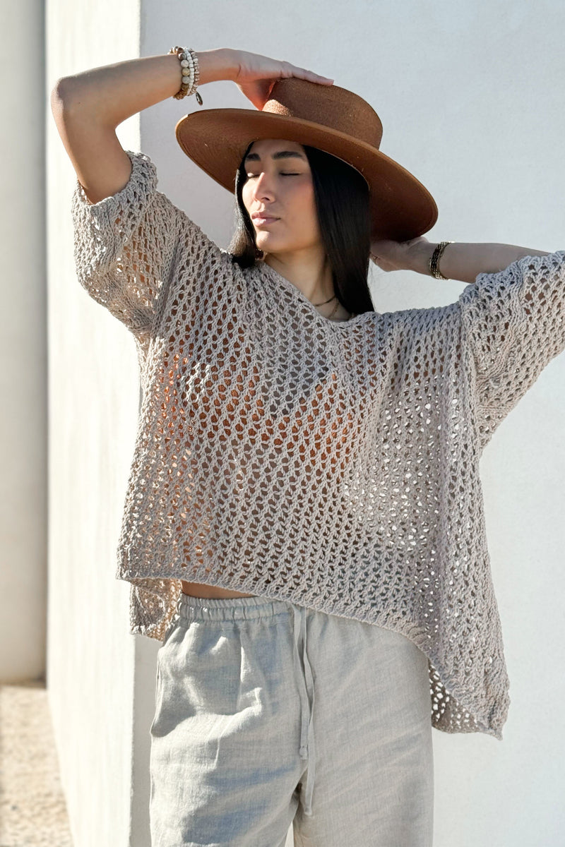 Solange mesh jumper, beige