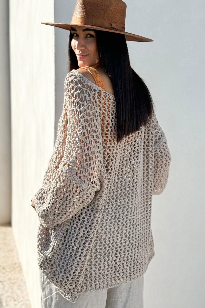 Solange mesh jumper, beige