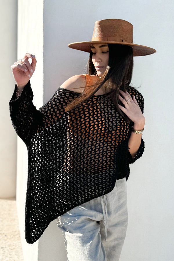 Solange mesh jumper, black