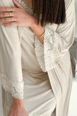 Bamboo Lace kimono, beige