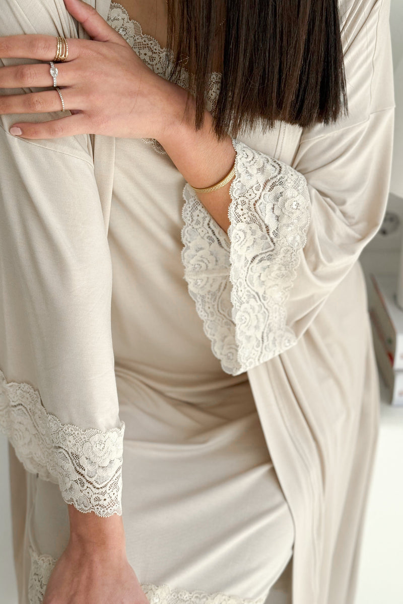 Bamboo Lace kimono, beige