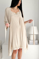 Bamboo Lace kimono, beige