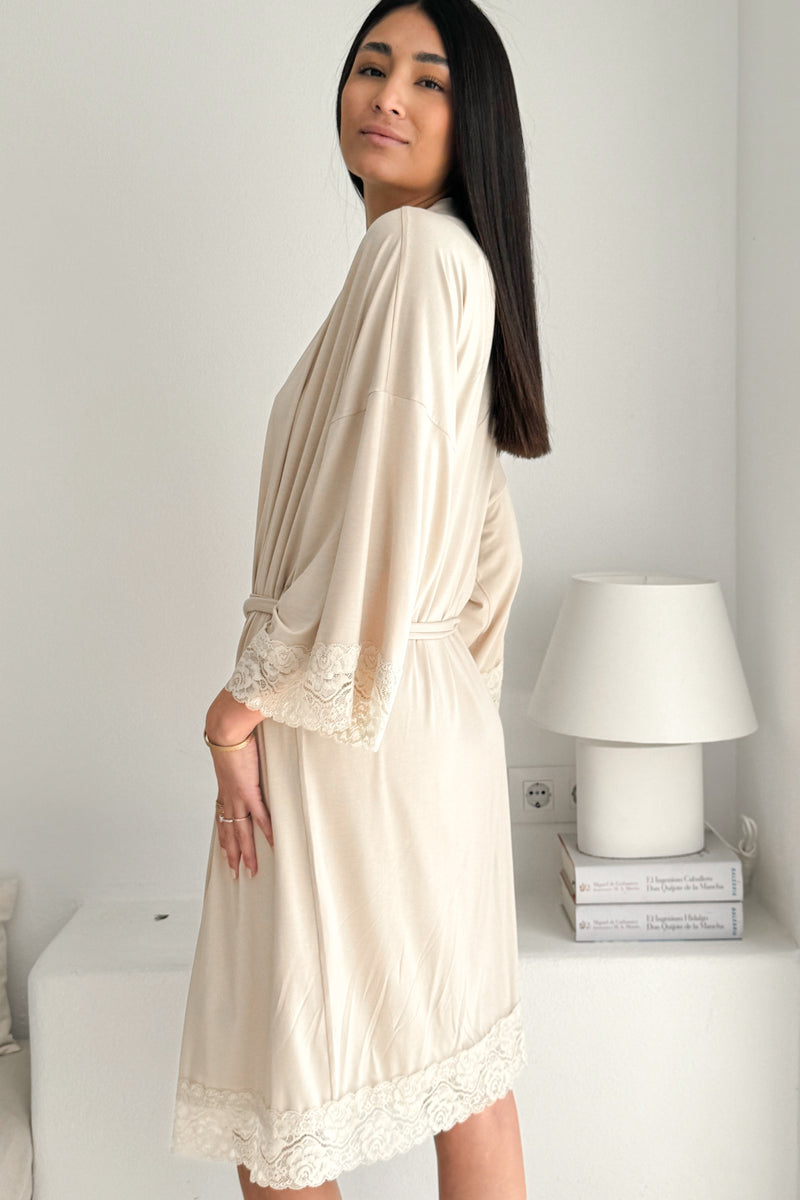 Bamboo Lace kimono, beige