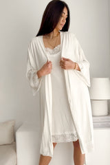 Bamboo Lace kimono, white