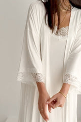 Bamboo Lace kimono, valkoinen