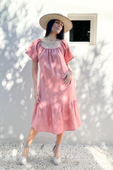 Bocca linen dress, peach blush