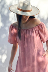 Bocca linen dress, peach blush