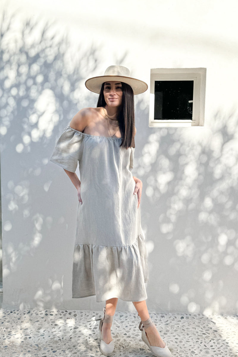 Bocca linen dress, natural