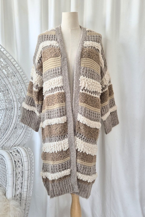 Reagan knit, white/caramel
