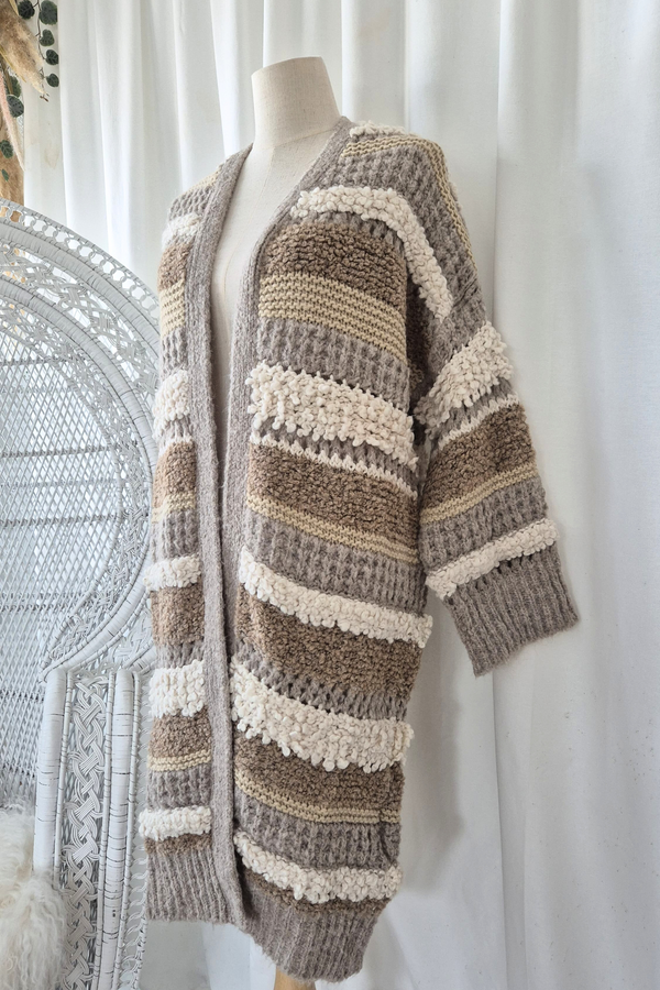 Reagan knit, white/caramel