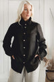 Ruffle linen shirt, black