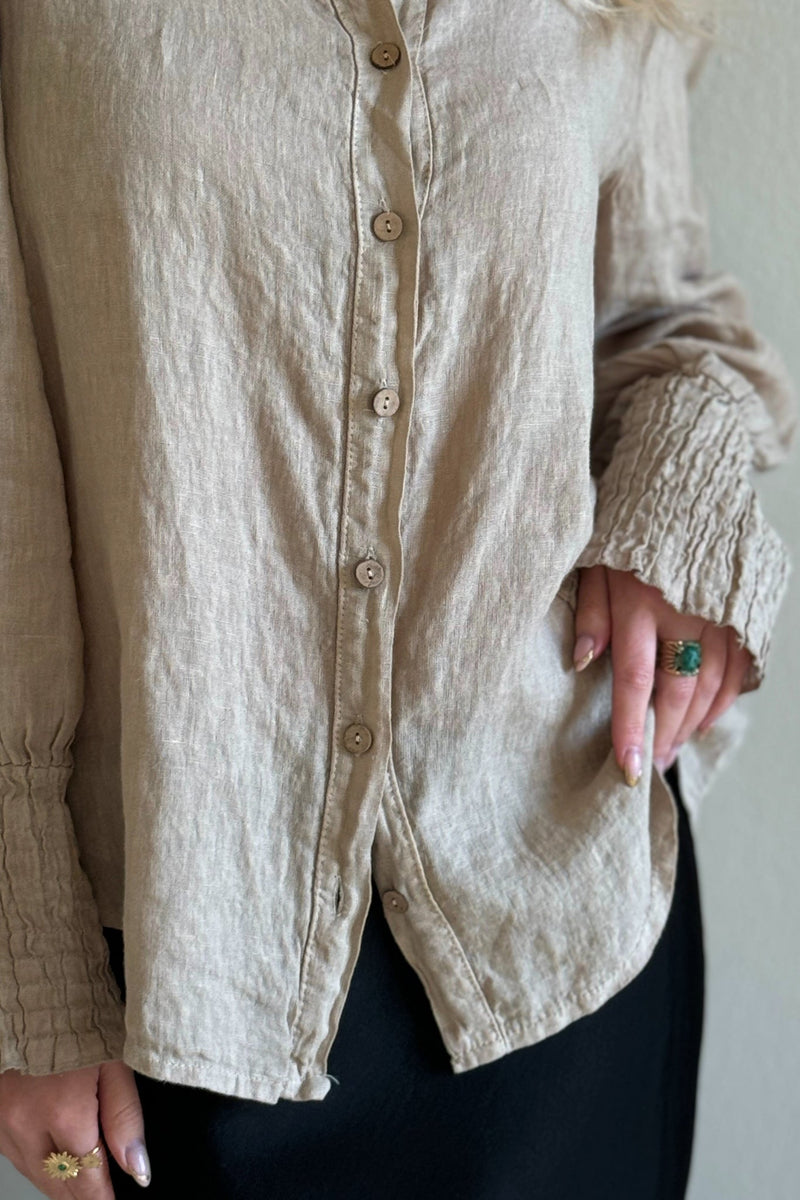 Ileana linen shirt, cashmere