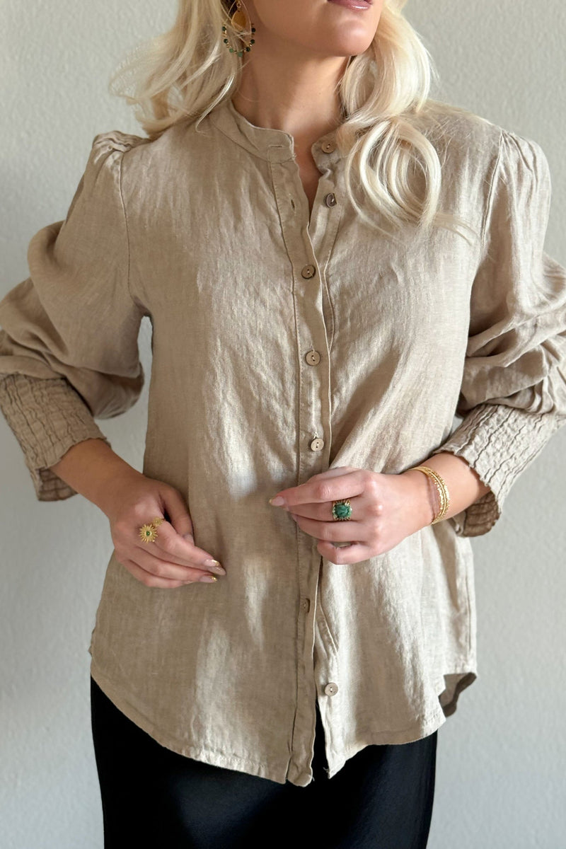 Ileana linen shirt, cashmere