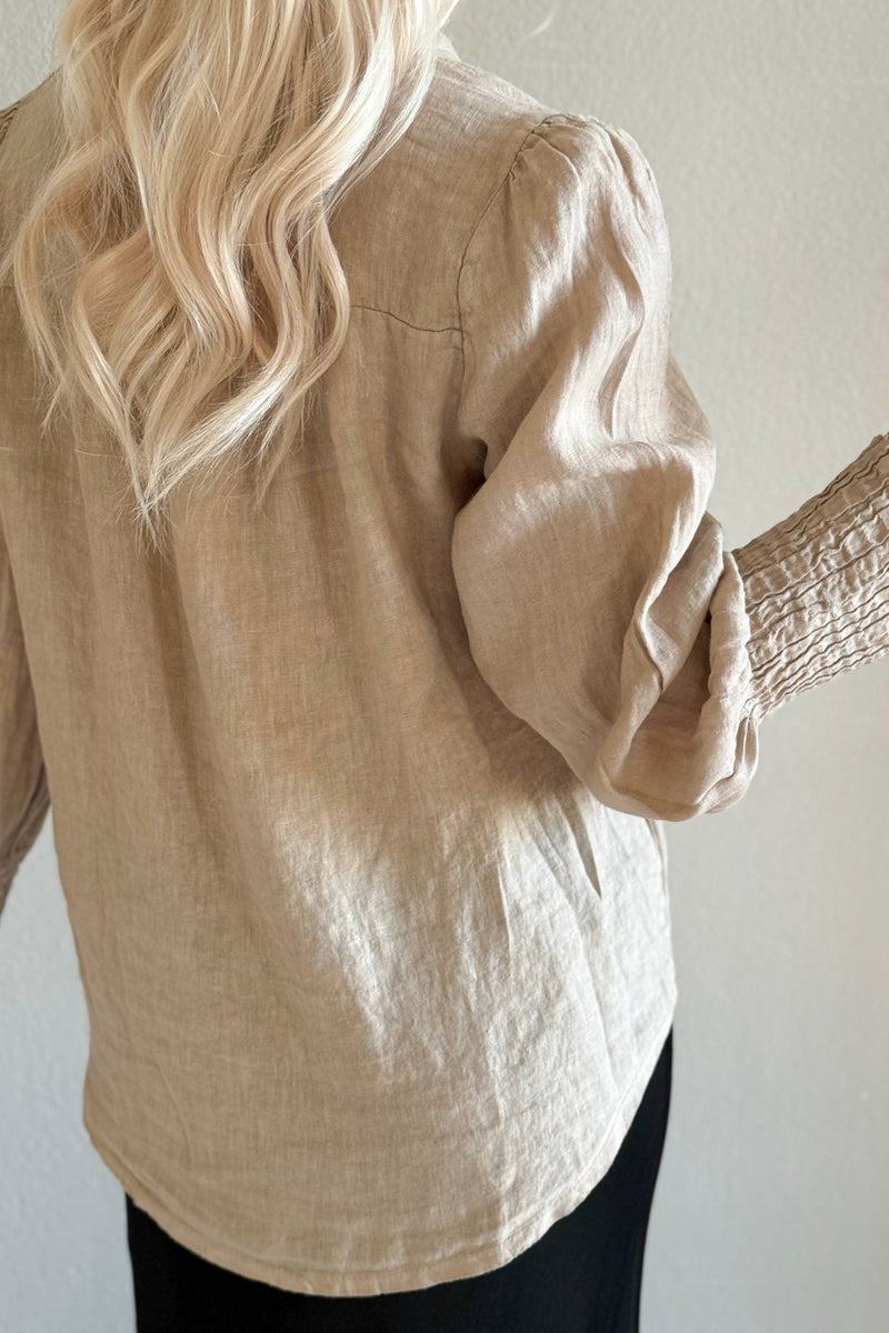 Ileana linen shirt, cashmere