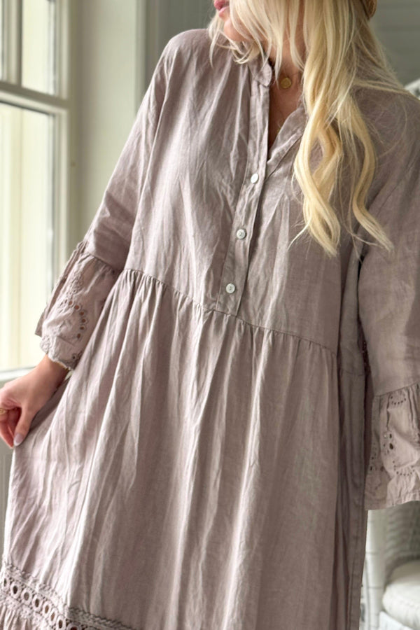 Seraphine linen dress, silverpink
