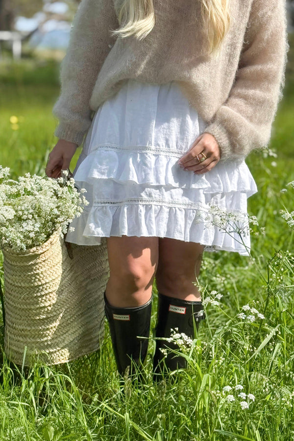 Sonrisa linen skirt, white