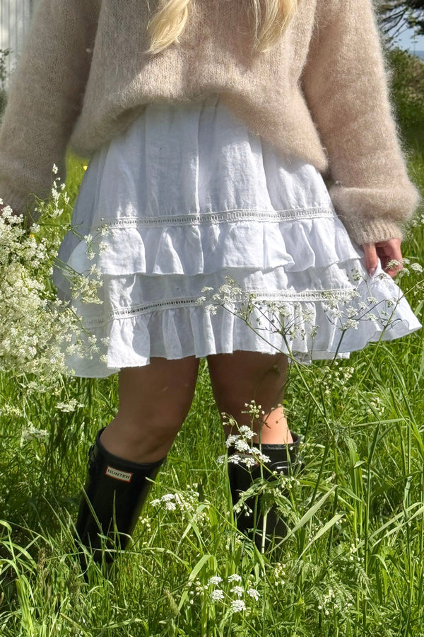 Sonrisa linen skirt, white