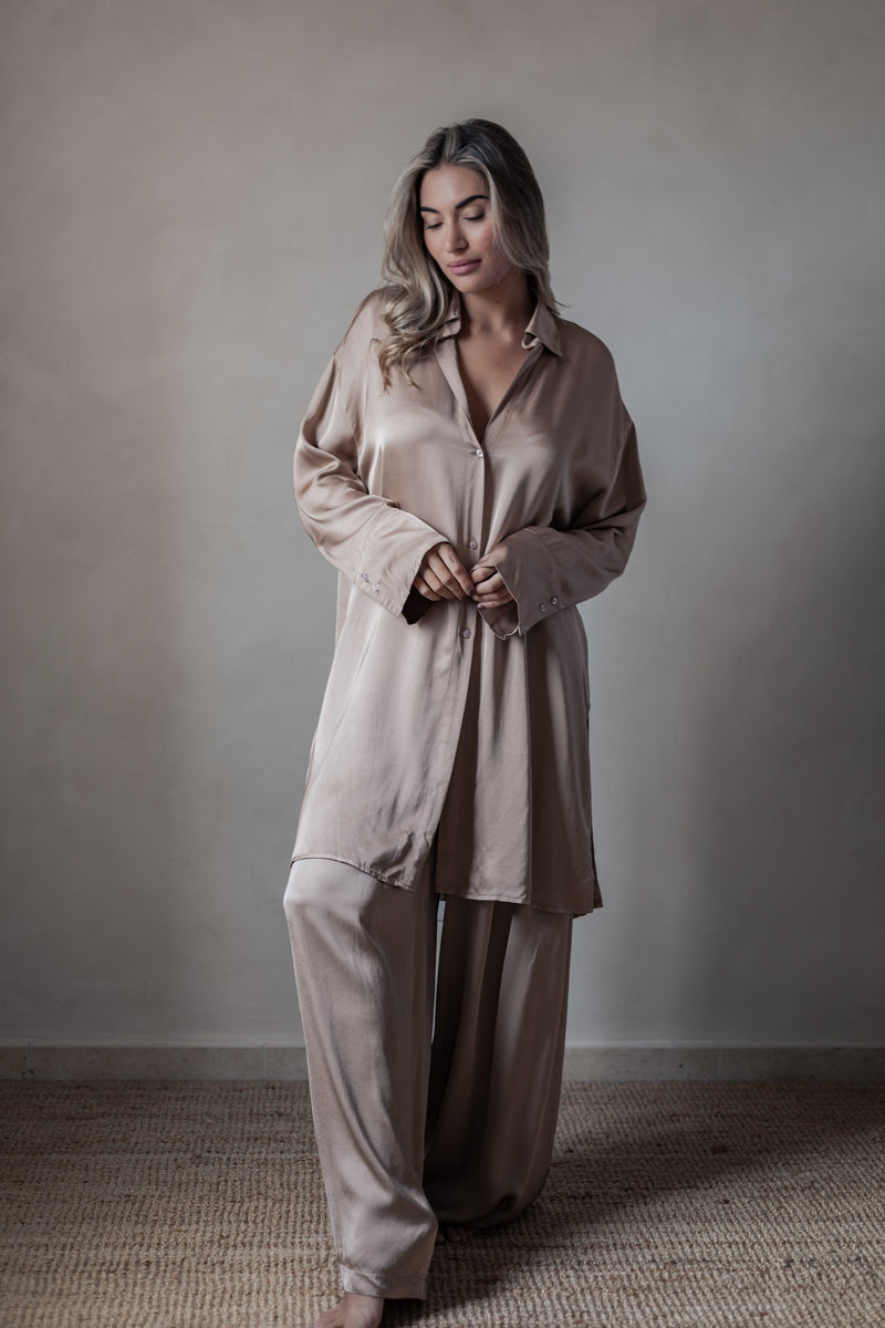 Satin luxe Velonna paita, powder