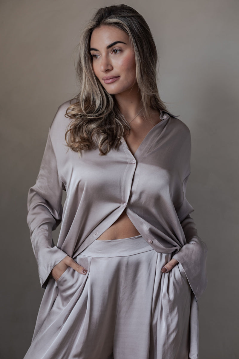 Satin luxe Velonna paita, silverpink