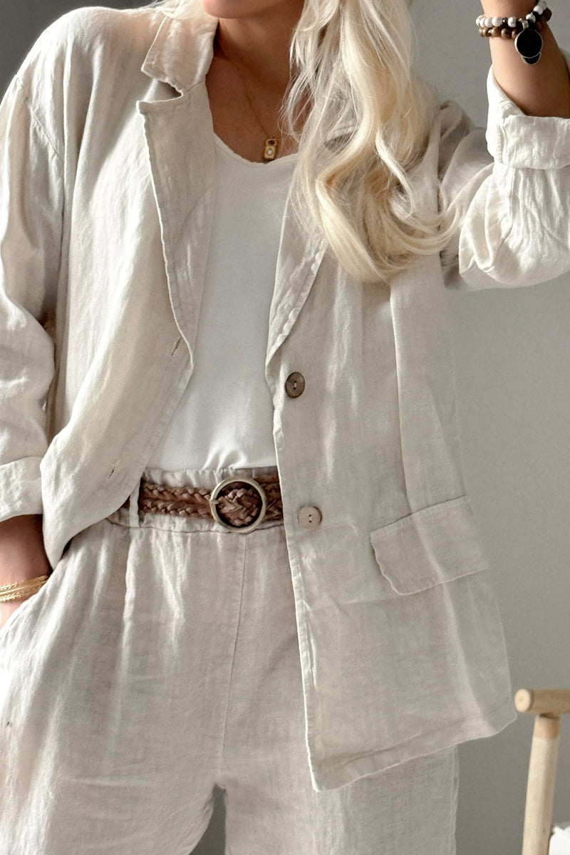 Weekend linen blazer, sand