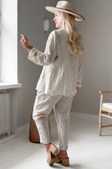 Weekend linen blazer, sand